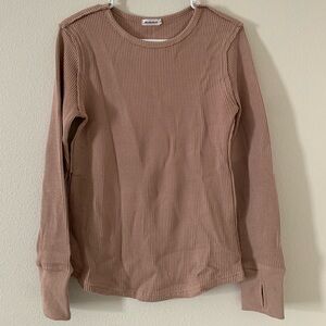 Universal Thread Beige Ribbed Knit Top